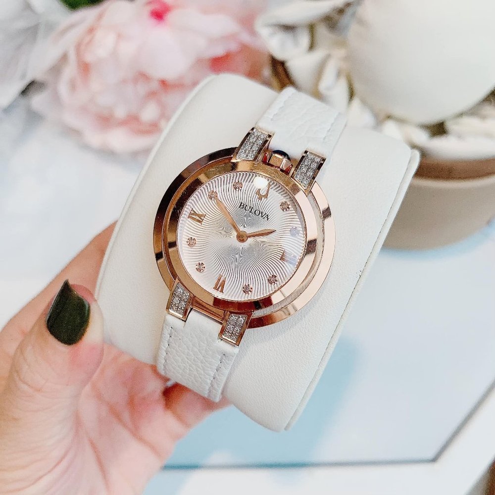 Sale! New! Bulova Dress Watch w/ White Strap